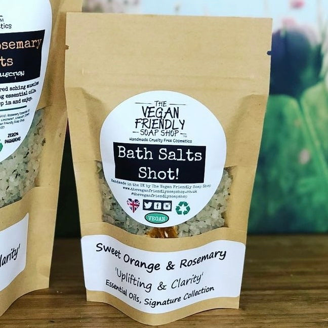 Sweet Orange & Rosemary Essential Oils - Bath Salts Shot 100g