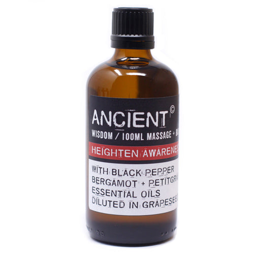 Heighten Awareness! Bergamot, Black Pepper & Petitgrain Essential Oils - Bath and Massage Oil 100ml