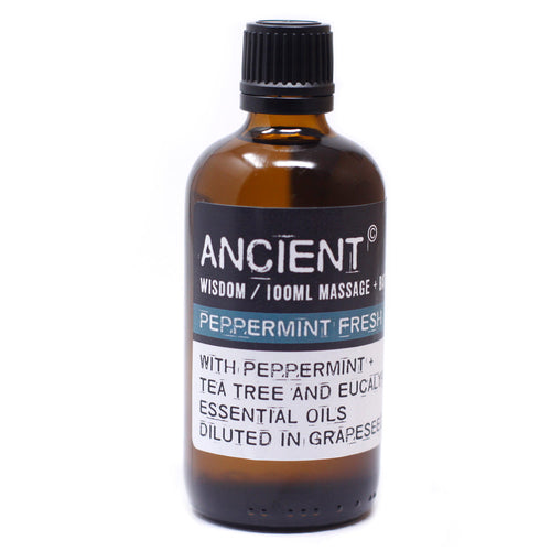 Peppermint Fresh! Peppermint, Tea Tree & Eucalyptus Essential Oils - Bath and Massage Oil 100ml