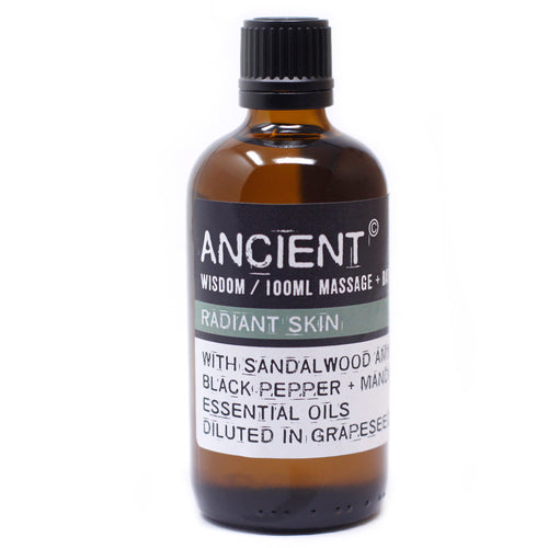 Radiant Skin! Sandalwood Amyris, Black Pepper & Mandarin Essential Oils - Bath and Massage Oil 100ml