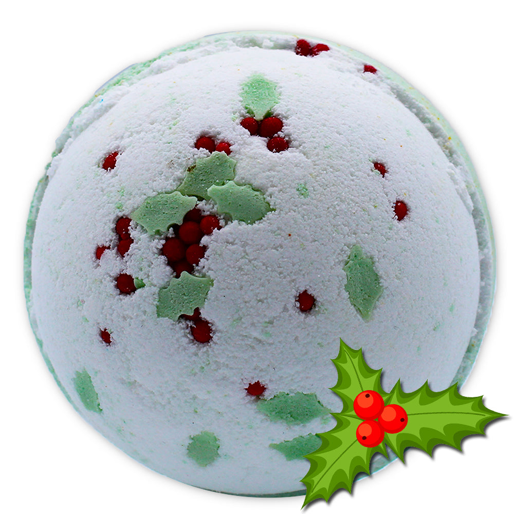 Christmas 'Holly Berry & Mistletoe' - Jumbo Shea Butter Bath Bomb 180g