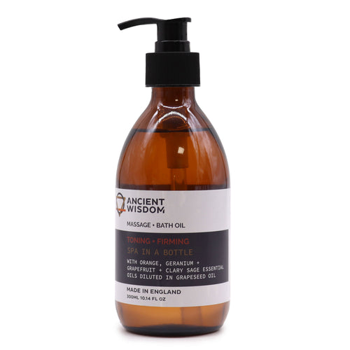 Toning & Firming Blend! Orange, Geranium, Grapefruit & Clary Sage Essential Oils - Bath and Massage Oil 300ml