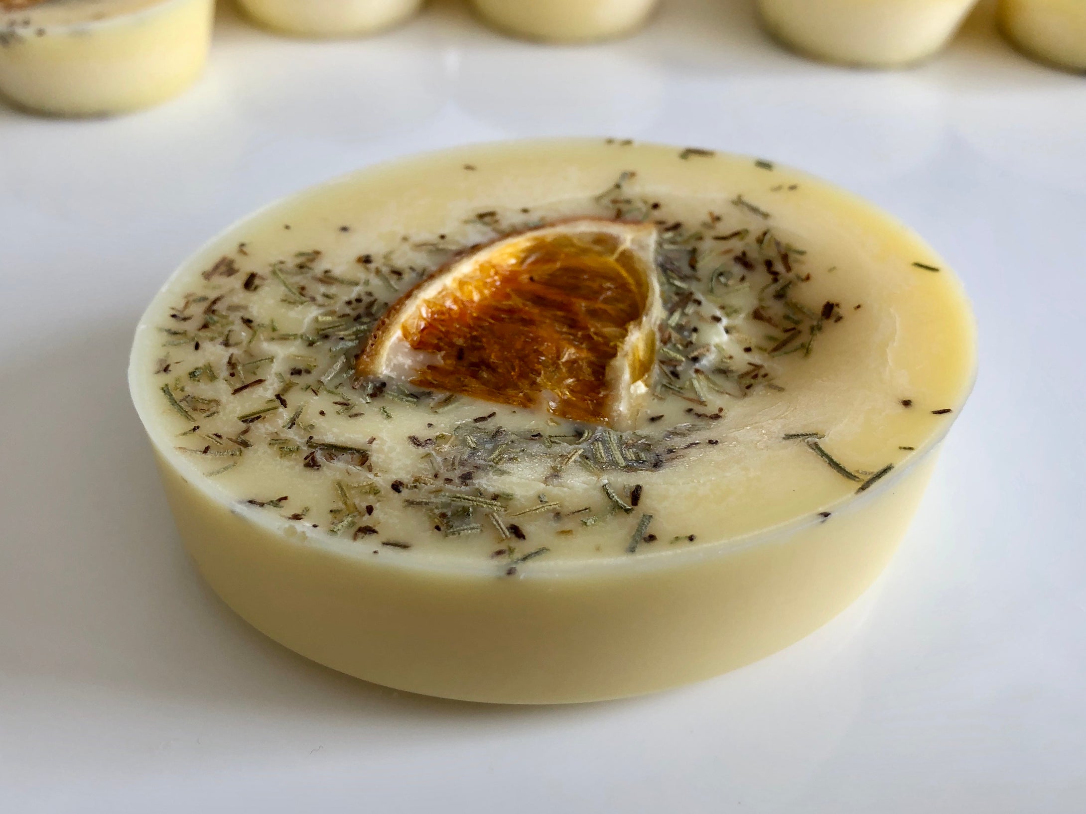 Sweet Orange & Rosemary Essential Oils - Solid Moisturiser Melt Massage Bar 70g - NAKED 100% Natural